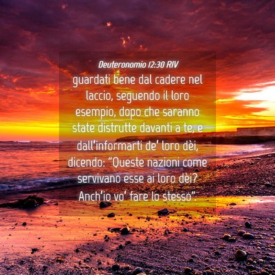 Picture 04 - Deuteronomio 12:30 RIV - guardati bene dal cadere nel laccio, seguendo il - Bible Verse Picture