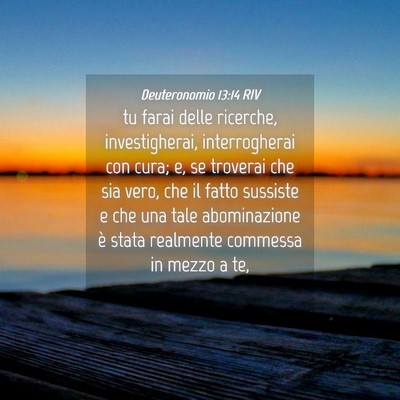 Picture 04 - Deuteronomio 13:14 RIV - tu farai delle ricerche, investigherai, - Bible Verse Picture