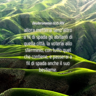 Picture 04 - Deuteronomio 13:15 RIV - allora metterai senz’altro a fil di spada gli - Bible Verse Picture