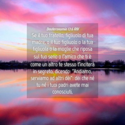 Picture 04 - Deuteronomio 13:6 RIV - Se il tuo fratello, figliuolo di tua madre, o il - Bible Verse Picture