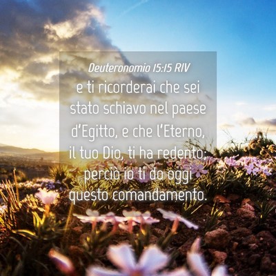 Picture 04 - Deuteronomio 15:15 RIV - e ti ricorderai che sei stato schiavo nel paese - Bible Verse Picture