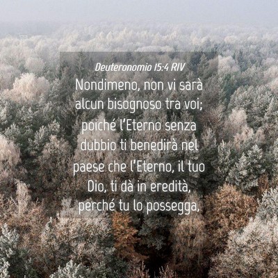 Picture 04 - Deuteronomio 15:4 RIV - Nondimeno, non vi sarà alcun bisognoso tra voi; - Bible Verse Picture