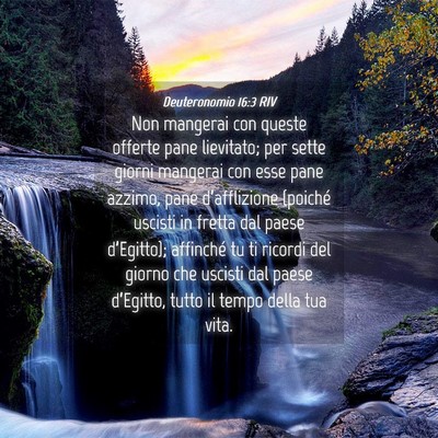 Picture 04 - Deuteronomio 16:3 RIV - Non mangerai con queste offerte pane lievitato; - Bible Verse Picture