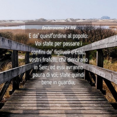 Picture 04 - Deuteronomio 2:4 RIV - E da’ quest’ordine al popolo: Voi state per - Bible Verse Picture
