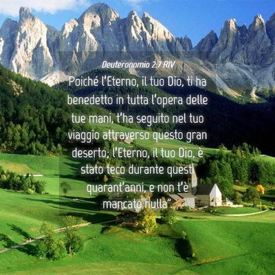 Picture 04 - Deuteronomio 2:7 RIV - Poiché l’Eterno, il tuo Dio, ti ha benedetto - Bible Verse Picture