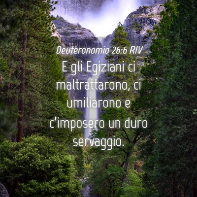 Picture 04 - Deuteronomio 26:6 RIV - E gli Egiziani ci maltrattarono, ci umiliarono e - Bible Verse Picture