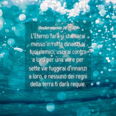 Picture 04 - Deuteronomio 28:25 RIV - L’Eterno farà si che sarai messo in rotta - Bible Verse Picture