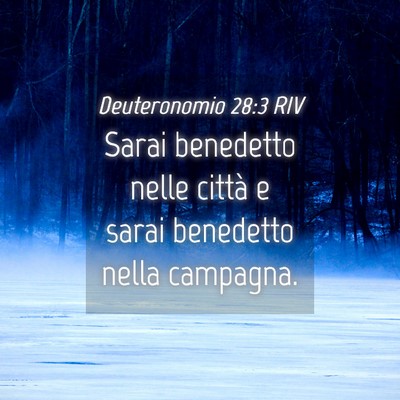 Picture 04 - Deuteronomio 28:3 RIV - Sarai benedetto nelle città e sarai benedetto - Bible Verse Picture