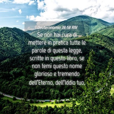 Picture 04 - Deuteronomio 28:58 RIV - Se non hai cura di mettere in pratica tutte le - Bible Verse Picture