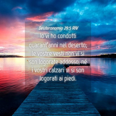 Picture 04 - Deuteronomio 29:5 RIV - Io vi ho condotti quarant’anni nel deserto; le - Bible Verse Picture