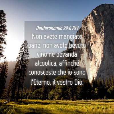 Picture 04 - Deuteronomio 29:6 RIV - Non avete mangiato pane, non avete bevuto vino - Bible Verse Picture