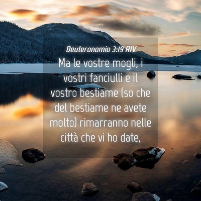 Picture 04 - Deuteronomio 3:19 RIV - Ma le vostre mogli, i vostri fanciulli e il - Bible Verse Picture