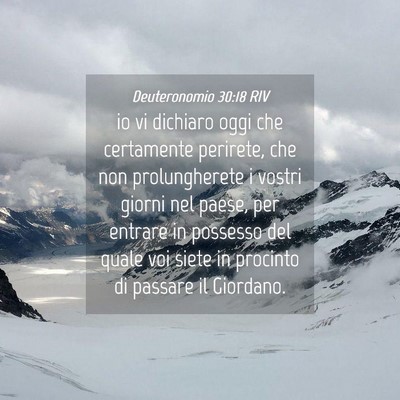 Picture 04 - Deuteronomio 30:18 RIV - io vi dichiaro oggi che certamente perirete, che - Bible Verse Picture