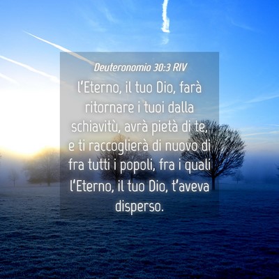 Picture 04 - Deuteronomio 30:3 RIV - l’Eterno, il tuo Dio, farà ritornare i tuoi - Bible Verse Picture