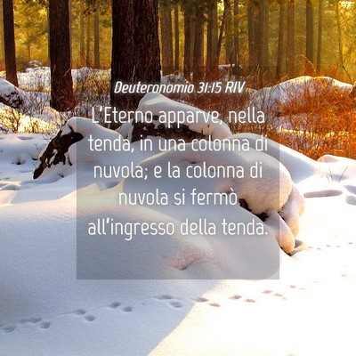 Picture 04 - Deuteronomio 31:15 RIV - L’Eterno apparve, nella tenda, in una colonna - Bible Verse Picture