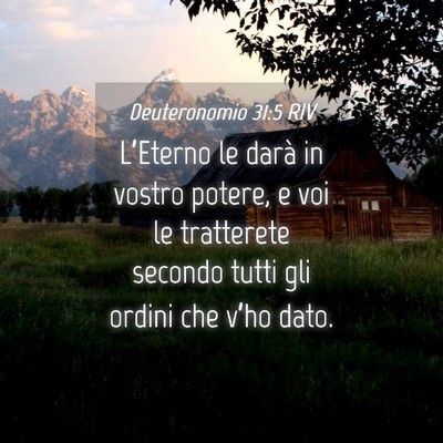 Picture 04 - Deuteronomio 31:5 RIV - L’Eterno le darà in vostro potere, e voi le - Bible Verse Picture