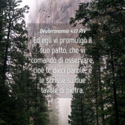Picture 04 - Deuteronomio 4:13 RIV - Ed egli vi promulgò il suo patto, che vi - Bible Verse Picture