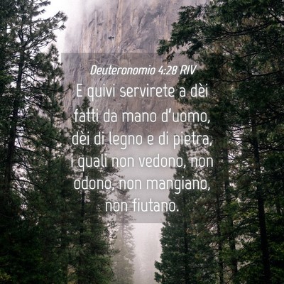 Picture 04 - Deuteronomio 4:28 RIV - E quivi servirete a dèi fatti da mano d’uomo, - Bible Verse Picture