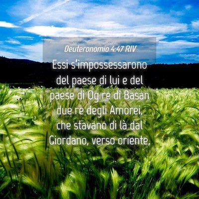 Picture 04 - Deuteronomio 4:47 RIV - Essi s’impossessarono del paese di lui e del - Bible Verse Picture