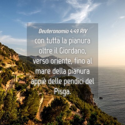 Picture 04 - Deuteronomio 4:49 RIV - con tutta la pianura oltre il Giordano, verso - Bible Verse Picture