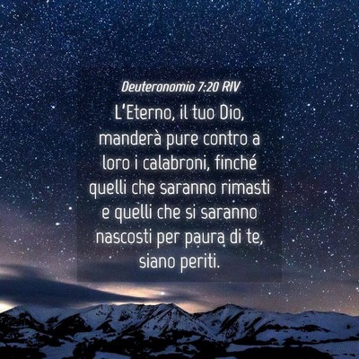 Picture 04 - Deuteronomio 7:20 RIV - L’Eterno, il tuo Dio, manderà pure contro a - Bible Verse Picture