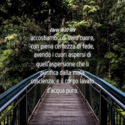Picture 04 - Ebrei 10:22 RIV - accostiamoci di vero cuore, con piena certezza di - Bible Verse Picture