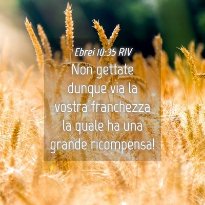 Picture 04 - Ebrei 10:35 RIV - Non gettate dunque via la vostra franchezza la - Bible Verse Picture