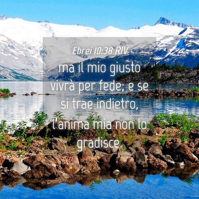 Picture 04 - Ebrei 10:38 RIV - ma il mio giusto vivrà per fede; e se si trae - Bible Verse Picture