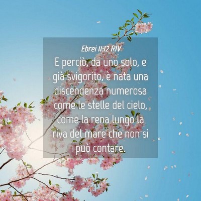 Picture 04 - Ebrei 11:12 RIV - E perciò, da uno solo, e già svigorito, è nata - Bible Verse Picture