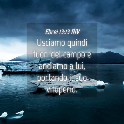 Picture 04 - Ebrei 13:13 RIV - Usciamo quindi fuori del campo e andiamo a lui, - Bible Verse Picture