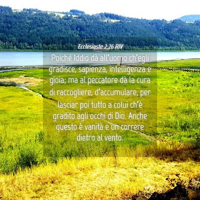 Picture 04 - Ecclesiaste 2:26 RIV - Poiché Iddio dà all’uomo ch’egli gradisce, - Bible Verse Picture
