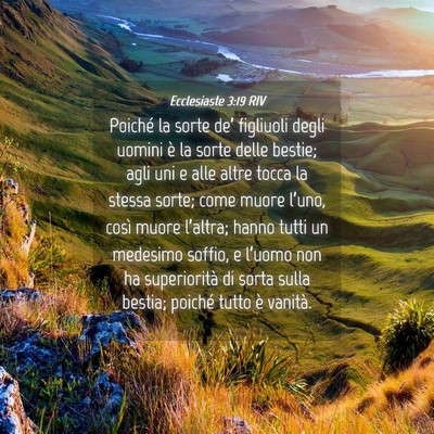 Picture 04 - Ecclesiaste 3:19 RIV - Poiché la sorte de’ figliuoli degli uomini è - Bible Verse Picture