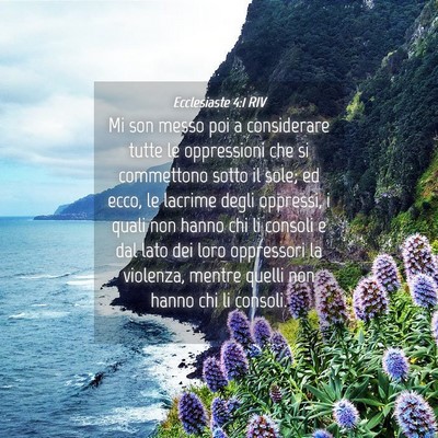 Picture 04 - Ecclesiaste 4:1 RIV - Mi son messo poi a considerare tutte le - Bible Verse Picture