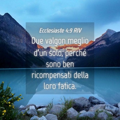 Picture 04 - Ecclesiaste 4:9 RIV - Due valgon meglio d’un solo, perché sono ben - Bible Verse Picture