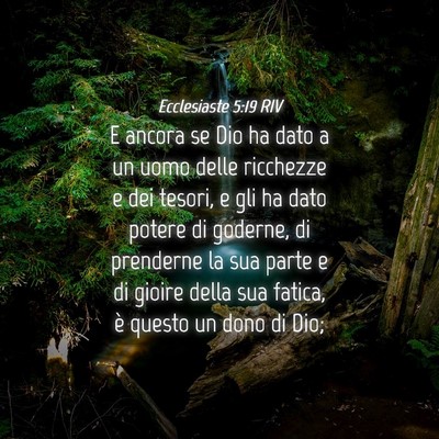 Picture 04 - Ecclesiaste 5:19 RIV - E ancora se Dio ha dato a un uomo delle ricchezze - Bible Verse Picture