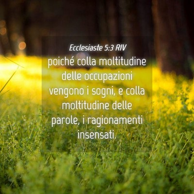 Picture 04 - Ecclesiaste 5:3 RIV - poiché colla moltitudine delle occupazioni - Bible Verse Picture