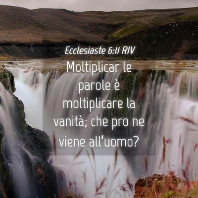 Picture 04 - Ecclesiaste 6:11 RIV - Moltiplicar le parole è moltiplicare la vanità; - Bible Verse Picture