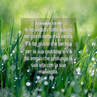 Picture 04 - Ecclesiaste 7:15 RIV - Io ho veduto tutto questo nei giorni della mia - Bible Verse Picture