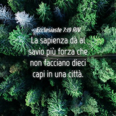 Picture 04 - Ecclesiaste 7:19 RIV - La sapienza dà al savio più forza che non - Bible Verse Picture