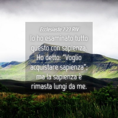 Picture 04 - Ecclesiaste 7:23 RIV - Io ho esaminato tutto questo con sapienza. Ho - Bible Verse Picture