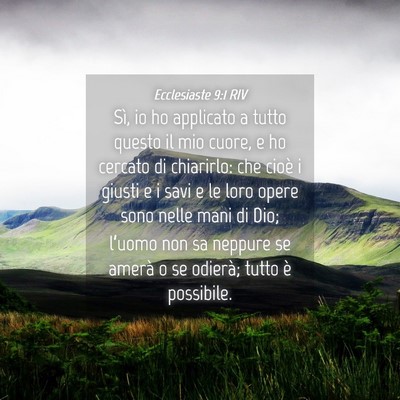 Picture 04 - Ecclesiaste 9:1 RIV - Sì, io ho applicato a tutto questo il mio cuore, - Bible Verse Picture