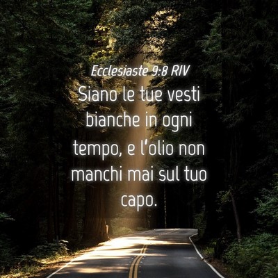 Picture 04 - Ecclesiaste 9:8 RIV - Siano le tue vesti bianche in ogni tempo, e - Bible Verse Picture