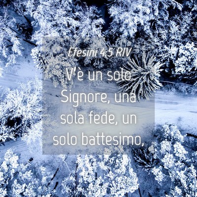 Picture 04 - Efesini 4:5 RIV - V’è un solo Signore, una sola fede, un solo - Bible Verse Picture