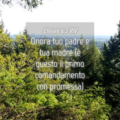 Picture 04 - Efesini 6:2 RIV - Onora tuo padre e tua madre (è questo il primo - Bible Verse Picture