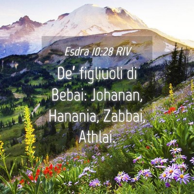 Picture 04 - Esdra 10:28 RIV - De’ figliuoli di Bebai: Johanan, Hanania, - Bible Verse Picture