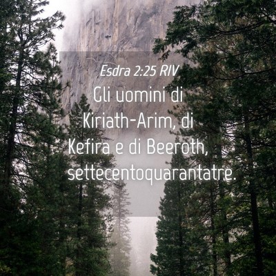 Picture 04 - Esdra 2:25 RIV - Gli uomini di Kiriath-Arim, di Kefira e di - Bible Verse Picture