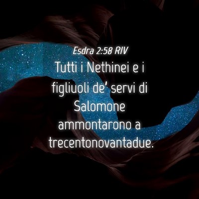 Picture 04 - Esdra 2:58 RIV - Tutti i Nethinei e i figliuoli de’ servi di - Bible Verse Picture