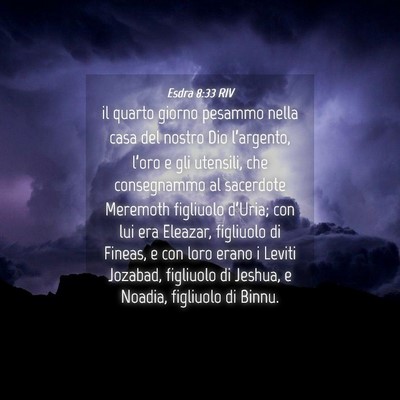 Picture 04 - Esdra 8:33 RIV - il quarto giorno pesammo nella casa del nostro - Bible Verse Picture