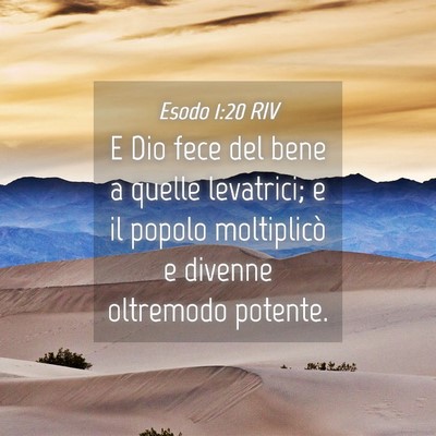 Picture 04 - Esodo 1:20 RIV - E Dio fece del bene a quelle levatrici; e il - Bible Verse Picture