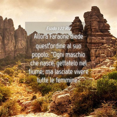 Picture 04 - Esodo 1:22 RIV - Allora Faraone diede quest’ordine al suo - Bible Verse Picture